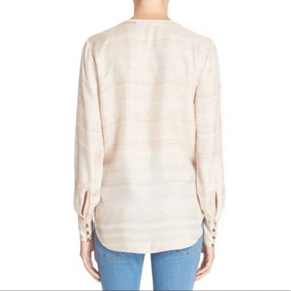 Veronica Beard Natural Bahia Silk Blouse - 6 - Picture 5 of 15